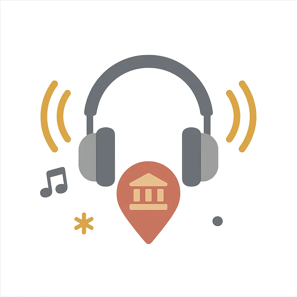 Immersive audio guide icon for walking tours in Paris and London